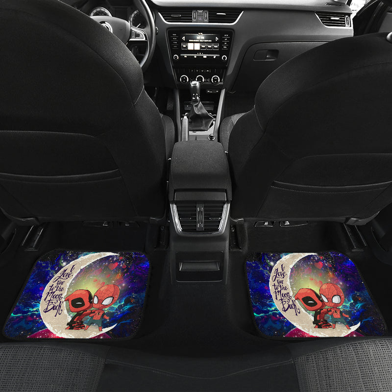 Spiderman And Deadpool Couple Love You To The Moon Galaxy Car Mats Nearkii