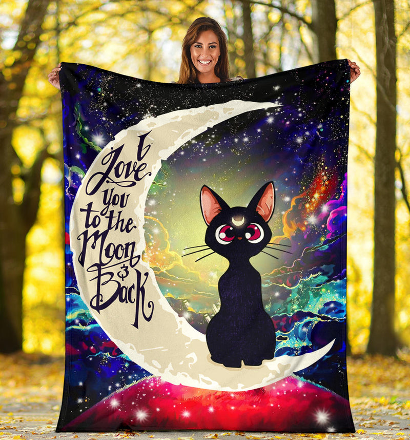 Cat Sailor Moon Love You To The Moon And Back Galaxy Premium Blanket Nearkii