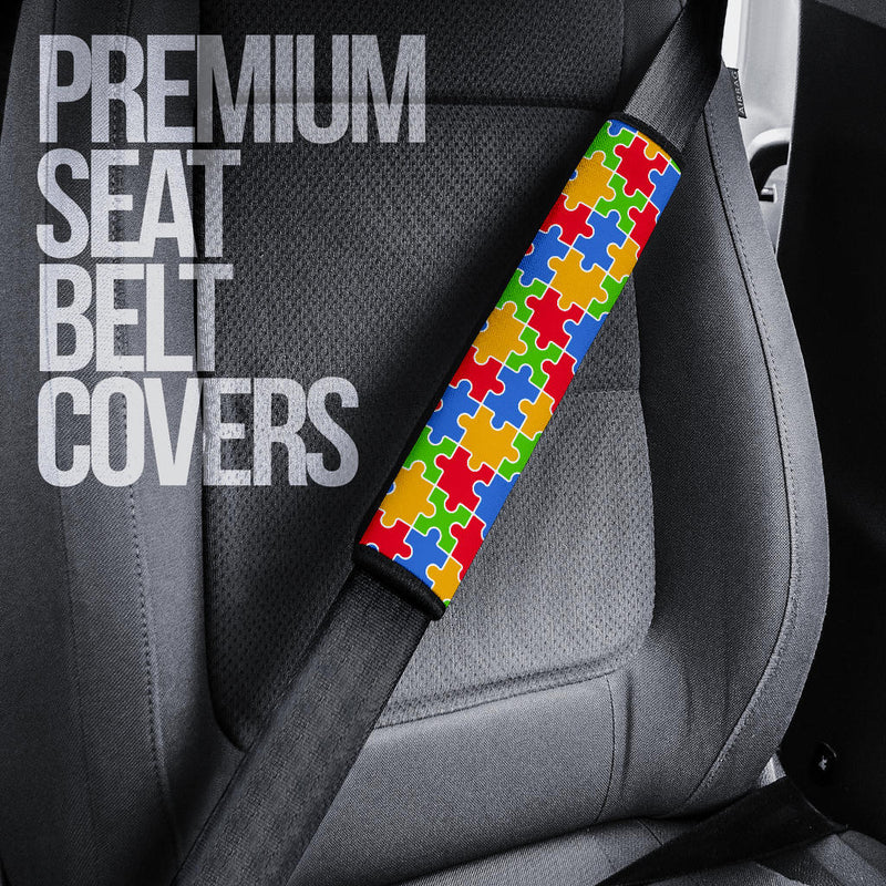 Autism Awareness Puzzle Premium Custom Car Seat Belt Covers Nearkii