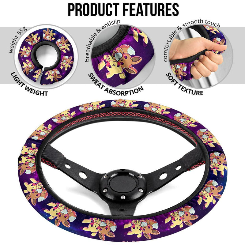 Pikachu Eevee Pokemon Car Steering Wheel Cover Nearkii