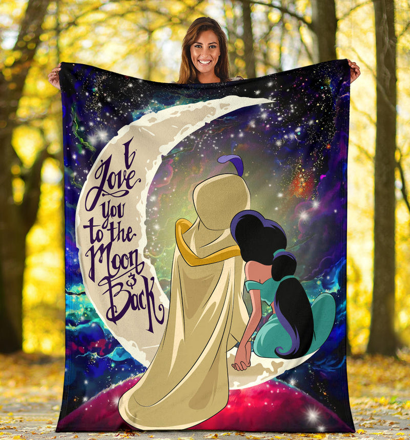 Aladin Couple Love You To The Moon Galaxy Premium Blanket Nearkii