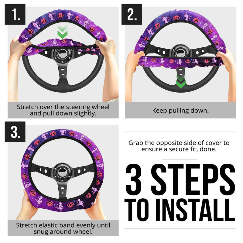 Pokemon Galaxy Espeon Eevee Evolution Car Steering Wheel Cover Nearkii