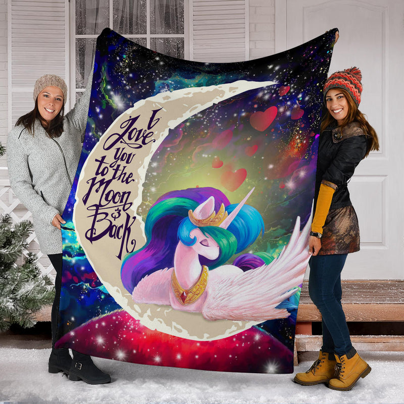 Beauty Unicorn Love You To The Moon Galaxy Blanket Nearkii