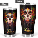 Skull Girl Wink Personalized Tumbler