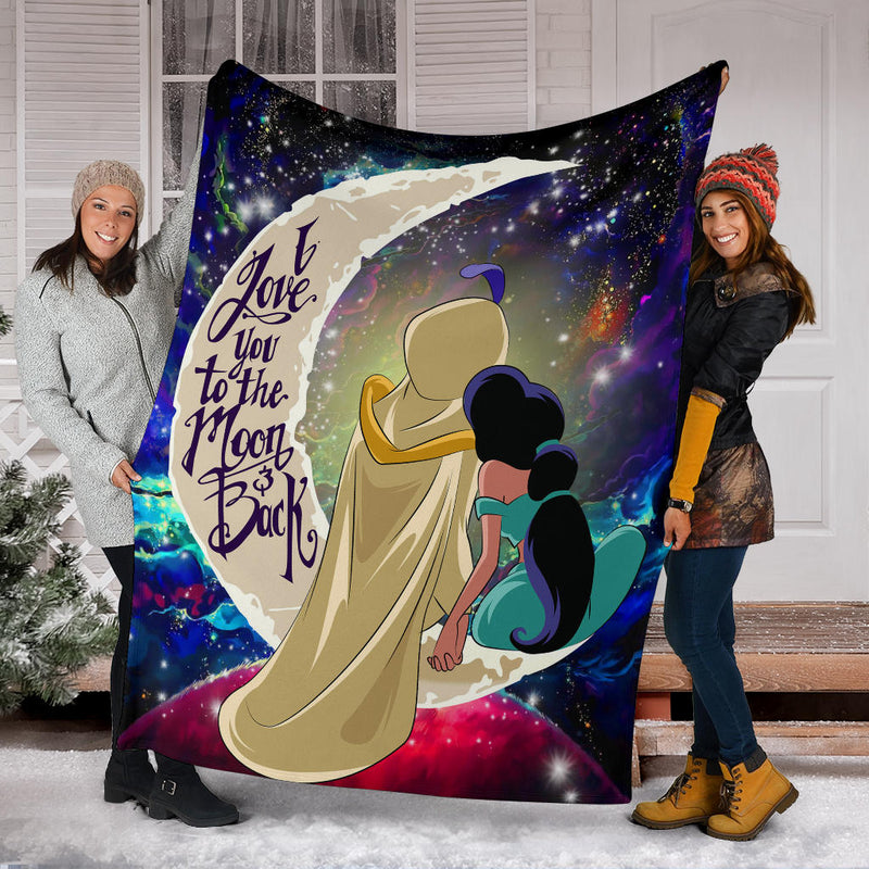 Aladin Couple Love You To The Moon Galaxy Premium Blanket Nearkii