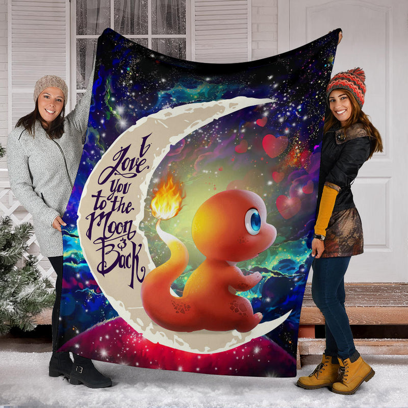 Cute Charmander Pokemon Love You To The Moon Galaxy Blanket Nearkii