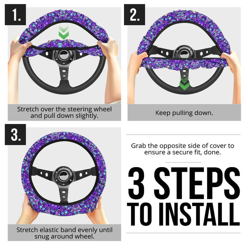 Pattern Pokemon Ghost Purple Car Steering Wheel Cover 2 Nearkii