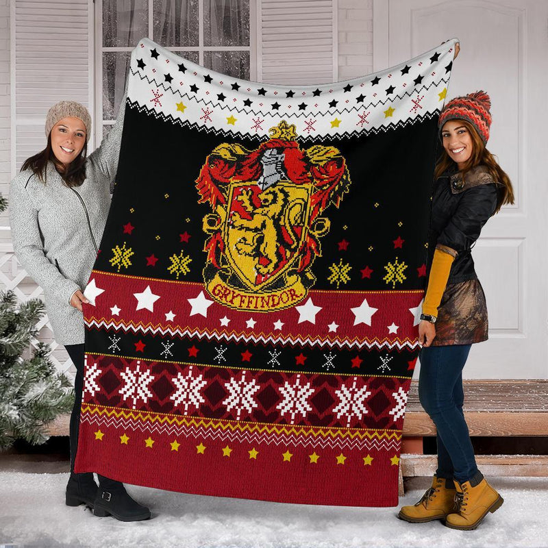 Gryffindor Art Ugly Christmas Custom Blanket Home Decor Nearkii
