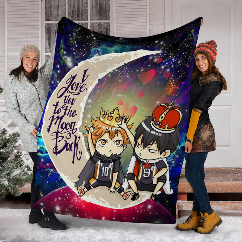 Hinata And Tobio Haikyuu Love You To The Moon Galaxy Premium Blanket Nearkii