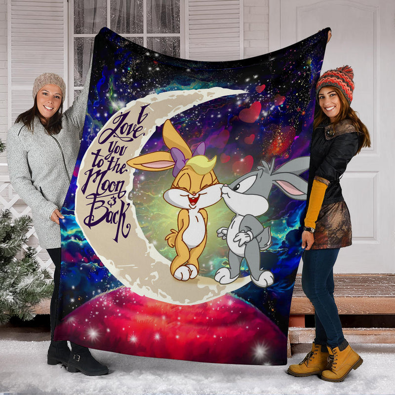 Bunny Couple Love You To The Moon Galaxy Blanket Nearkii