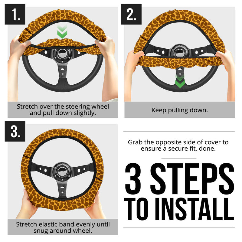 Giraffe Skin Premium Car Steering Wheel Cover Nearkii