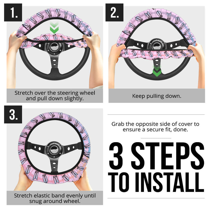 BTS Army Logo Premium Custom Car Steering Wheel Cover Nearkii