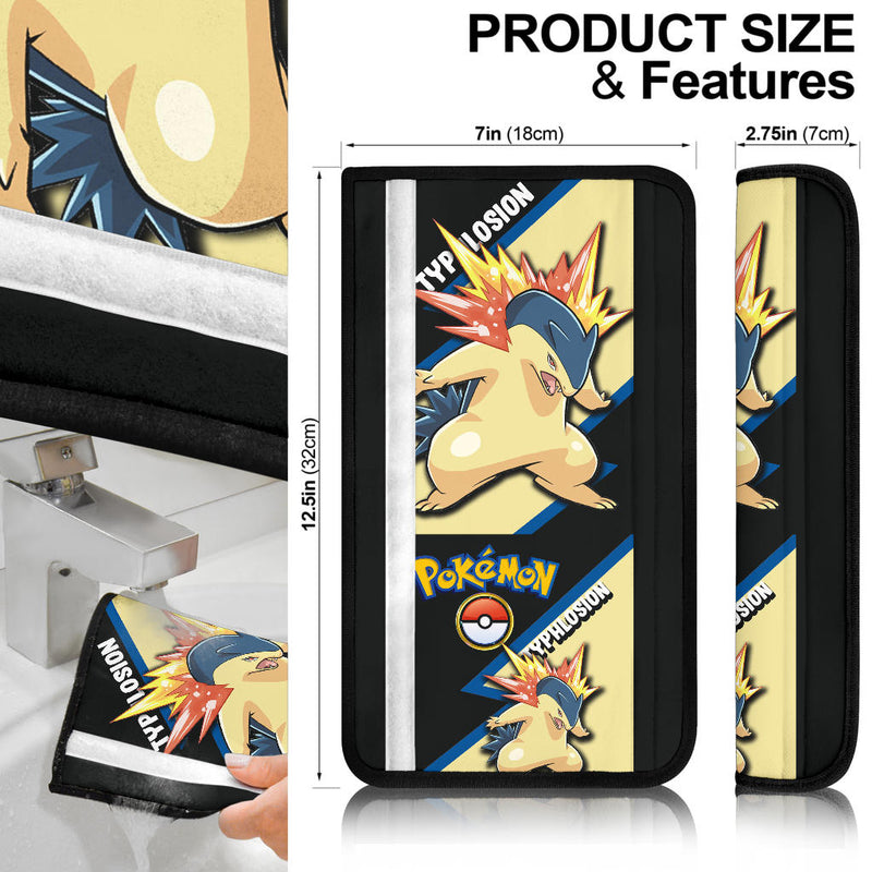 Typhlosion car seat belt covers Anime Pokemon Custom Car Accessories Nearkii