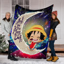 Luffy One Piece Love You To The Moon Galaxy Premium Blanket Nearkii