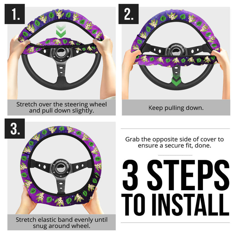Pokemon Galaxy Leafon Eevee Evolution Car Steering Wheel Cover Nearkii