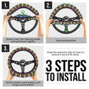 Baby Yoda Rainbow Car Steering Wheel Cover Nearkii