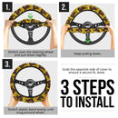 Sunflower Dachshund Car Steering Wheel Cover