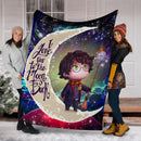 Harry Potter Chibi Love You To The Moon Galaxy Premium Blanket Nearkii