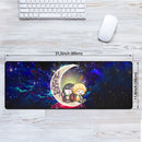 Zenitsu And Nezuko Chibi Demon Slayer Love You To The Moon Galaxy Mouse Mat Nearkii