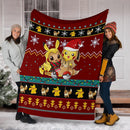 Red Gearzime Pokemon Pikachu Ugly Holiday Fleece Blanket Gift For Christmas Amazing Gift Idea Nearkii
