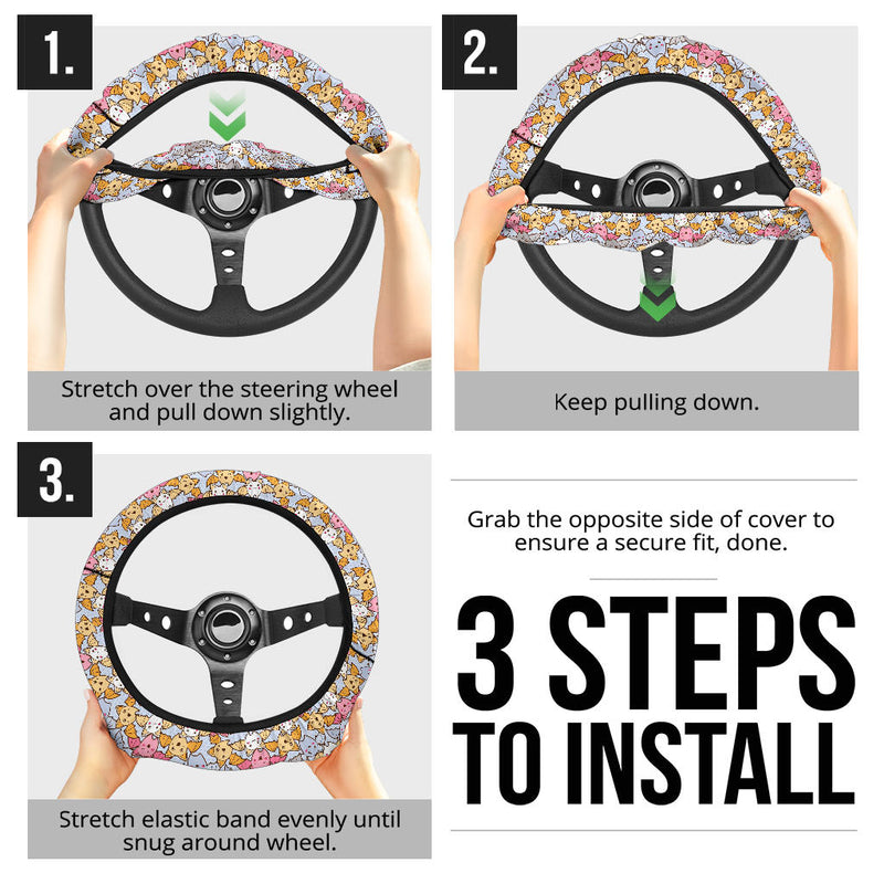 Bat Cute Kawaii Premium Car Steering Wheel Cover Nearkii