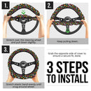 Flower Abstract Color Premium Car Steering Wheel Cover Nearkii