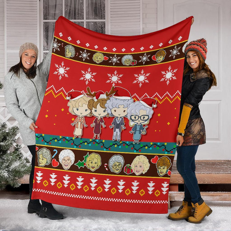 Red Golden Girls Christmas Blanket Amazing Gift Idea Nearkii