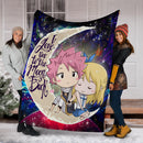 Natsu Fairy Tail Anime Love You To The Moon Galaxy Premium Blanket Nearkii