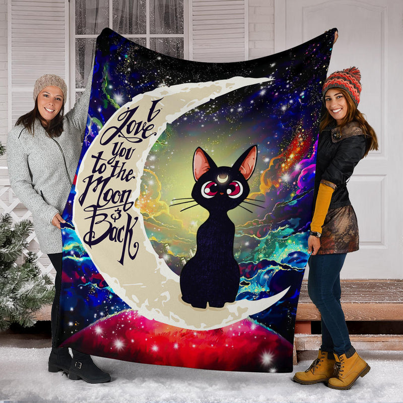 Cat Sailor Moon Love You To The Moon And Back Galaxy Premium Blanket Nearkii