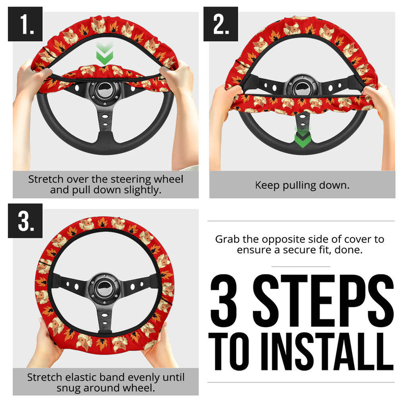 Pokemon Flareon Eevee Evolution Car Steering Wheel Cover Nearkii