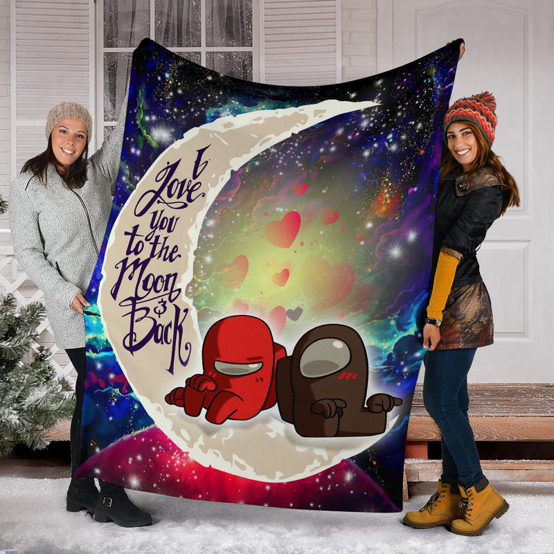 Among Us Couple Love You To The Moon Galaxy Premium Blanket Nearkii