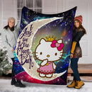 Hello Kitty Love You To The Moon Galaxy Premium Blanket Nearkii