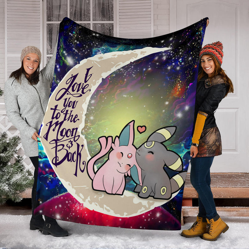 Pokemon Espeon Umbreon Love You To The Moon Galaxy Premium Blanket Nearkii