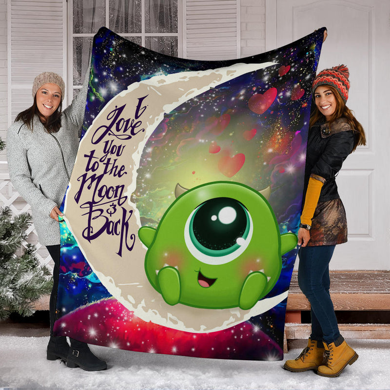 Cute Mike Monster Inc Love You To The Moon Galaxy Premium Blanket Nearkii