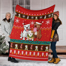 Red Bull Dog Christmas Blanket Amazing Gift Idea Nearkii