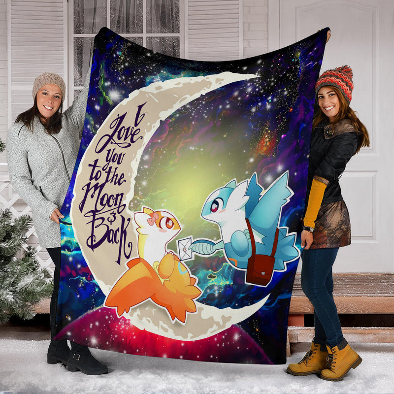 Pokemon Couple Latios Latias Love You To The Moon Galaxy Premium Blanket Nearkii