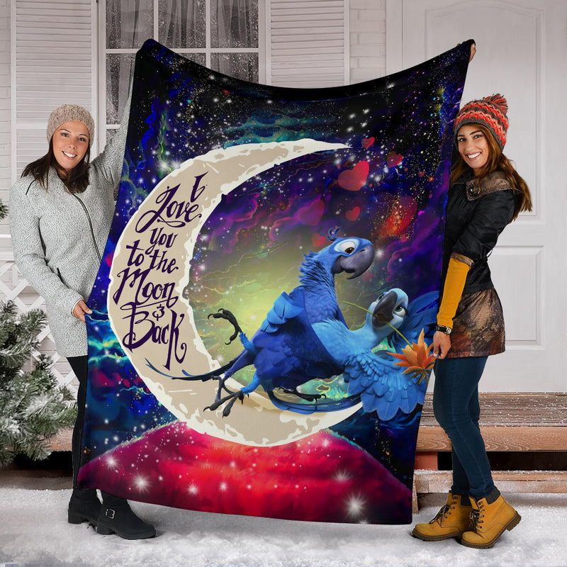 Rio Blu And Jewel Love You To The Moon Galaxy Blanket Nearkii