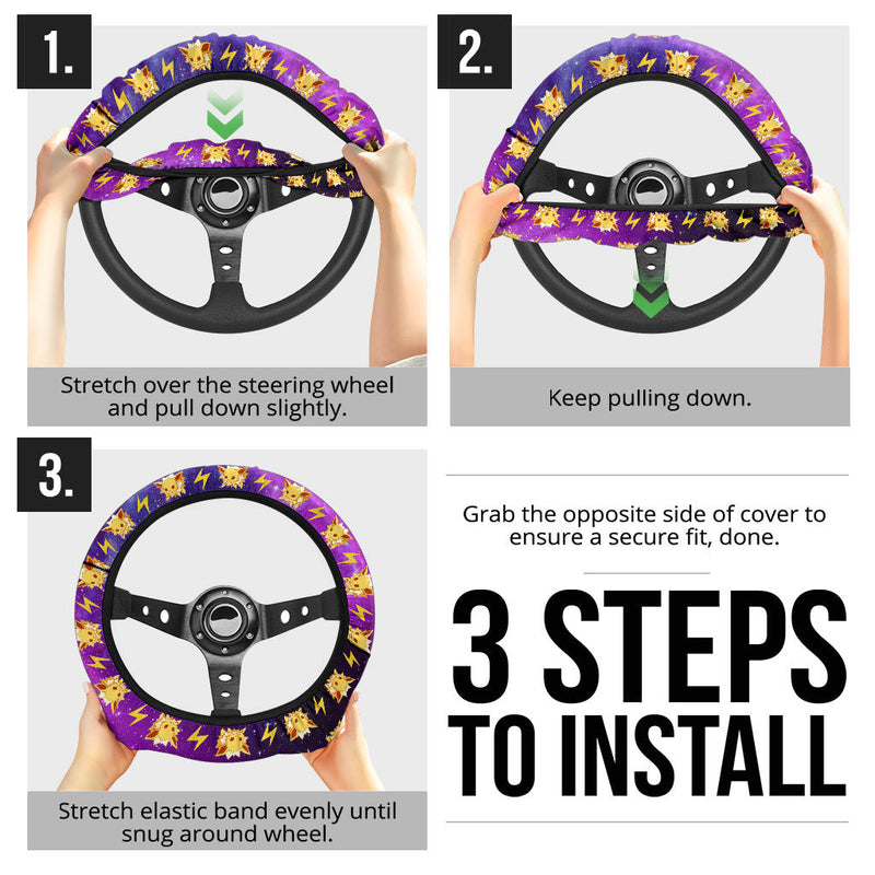 Pokemon Galaxy Jolteon Eevee Evolution Car Steering Wheel Cover Nearkii