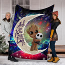 Groot Hold Jack Skelington Love You To The Moon Galaxy Blanket Nearkii