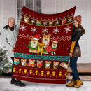 Red Corgi Christmas Blanket Amazing Gift Idea Nearkii