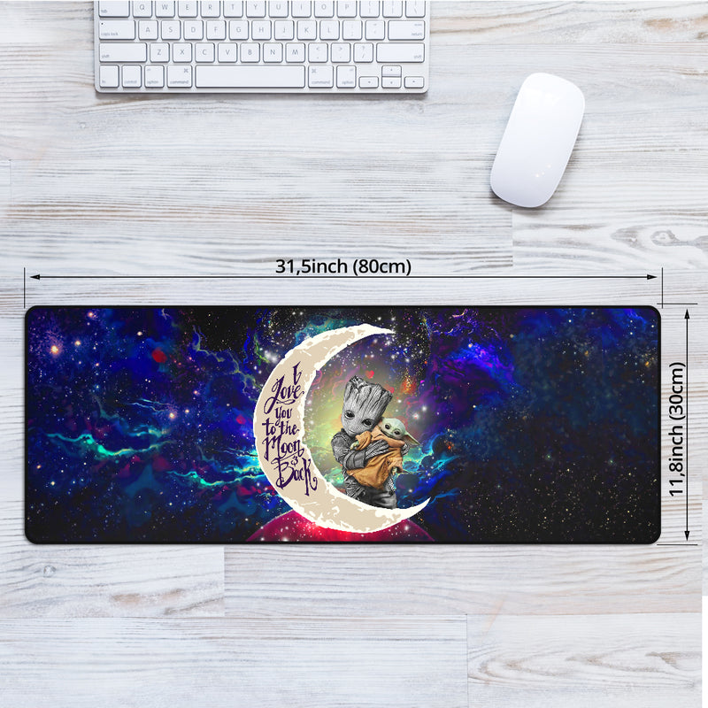 Groot Hold Baby Yoda Love You To The Moon Galaxy Mouse Mat Nearkii