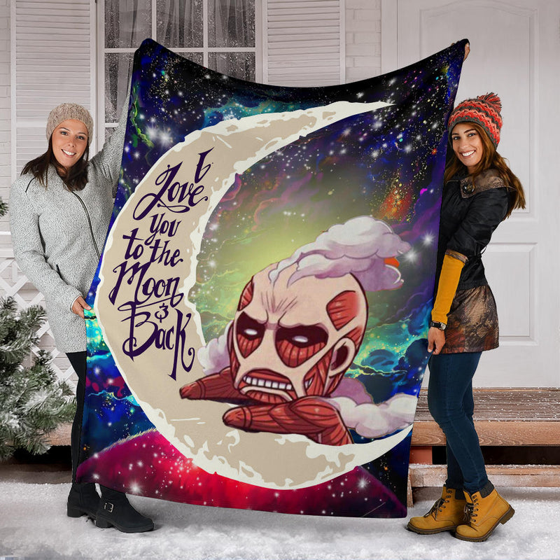 Attack on titan Love You To The Moon Galaxy Premium Blanket Nearkii