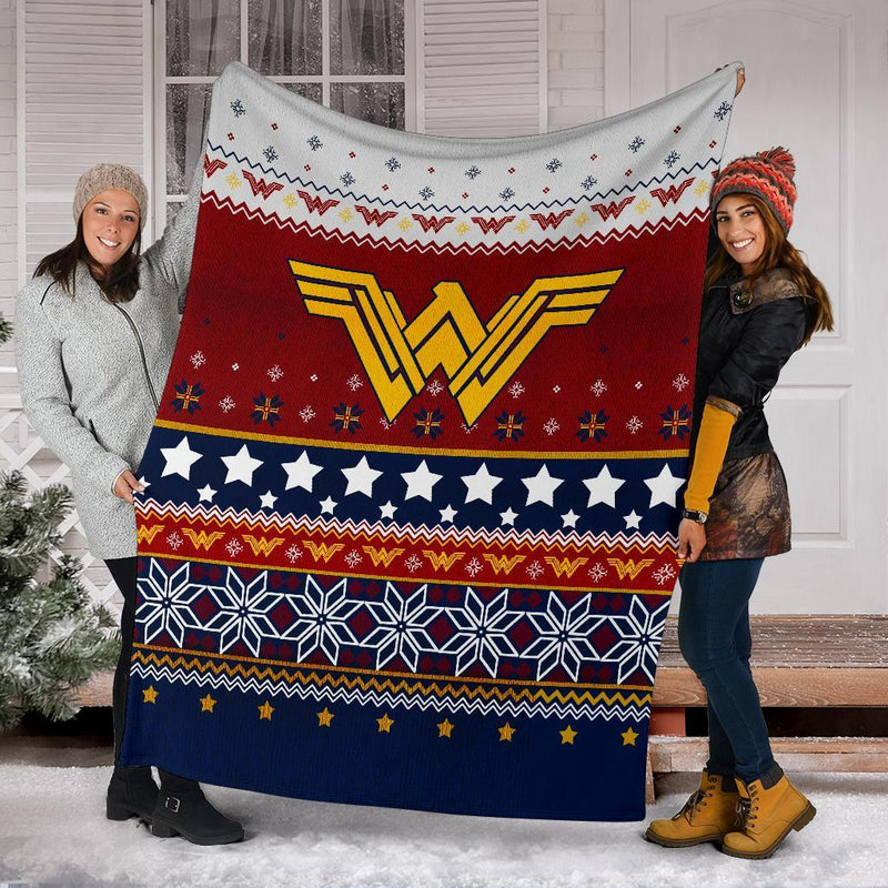 Wonder Woman Signal Ugly Christmas Custom Blanket Home Decor Nearkii