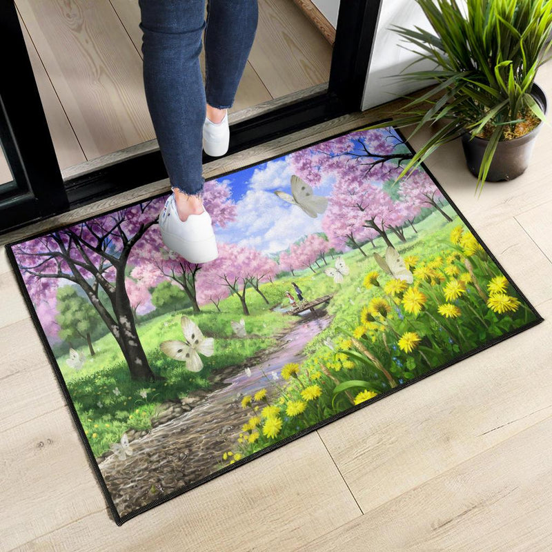 Anime Landscape Butterfly Doormat Nearkii