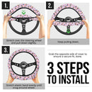 Unicorn Pink Rainbow Cute Premium Car Steering Wheel Cover Nearkii