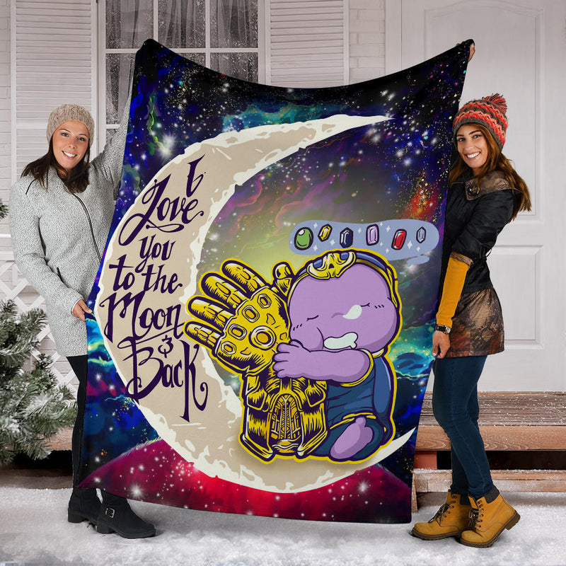 Cute Thanos Love You To The Moon Galaxy Premium Blanket Nearkii