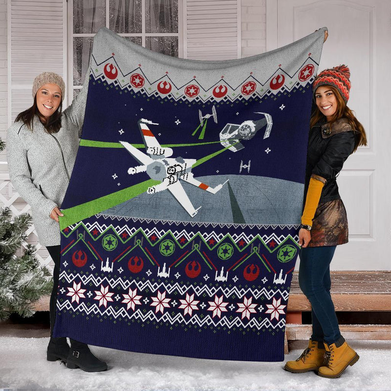 Star Wars Shooting Ugly Christmas Custom Blanket Home Decor Nearkii