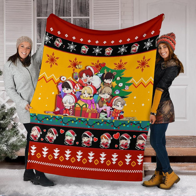 Red Yellow Bts Christmas Blanket Amazing Gift Idea Nearkii
