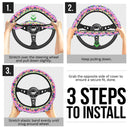 Unicorn Pink Rainbow Premium Car Steering Wheel Cover Nearkii