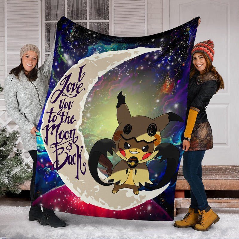 Pikachu Horro Love You To The Moon Galaxy 2 Premium Blanket Nearkii